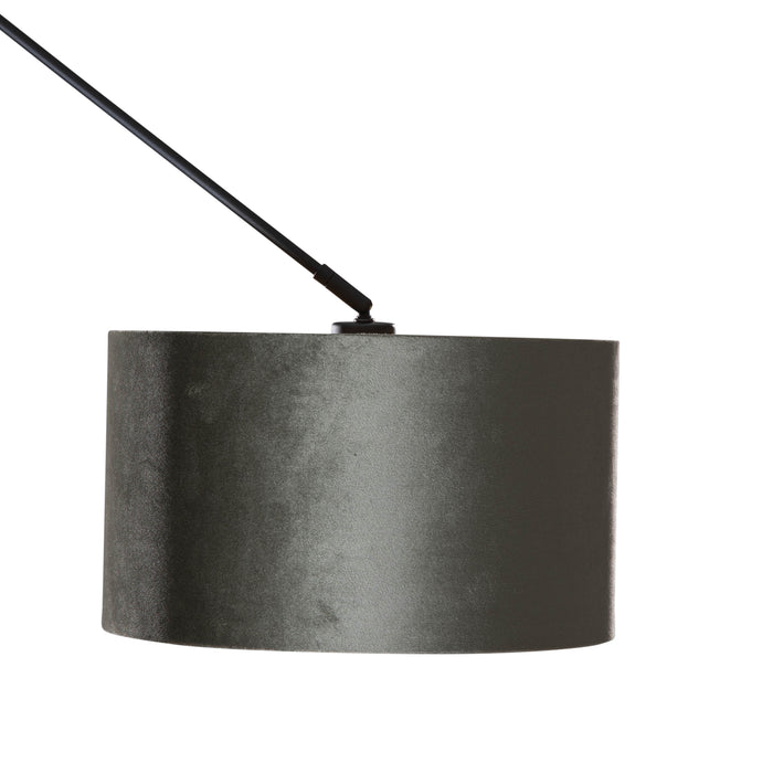 QAZQA Hanglamp zwart met velours kap groen 35cm - Blitz