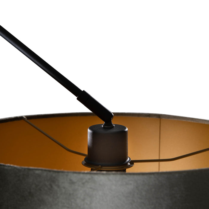 QAZQA Hanglamp zwart met velours kap groen 35cm - Blitz