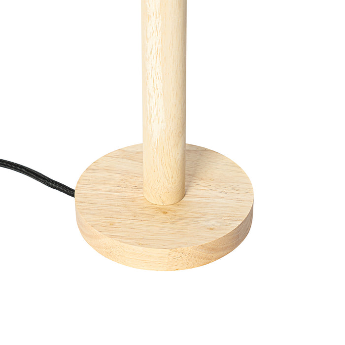 QAZQA Tafellamp hout met velours kap groen 35cm - Mels