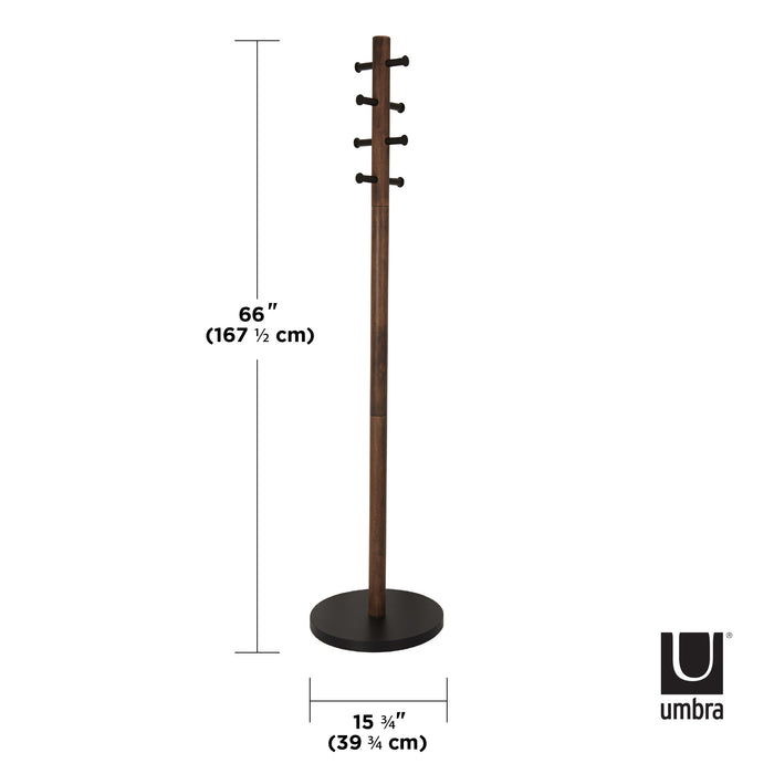 Umbra Pillar Kapstok - Zwart/Walnoot