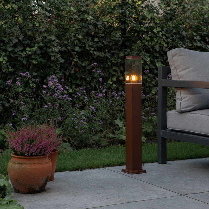 QAZQA Smart buitenlamp paal roestbruin 80 cm incl. Wifi P45 - Malios