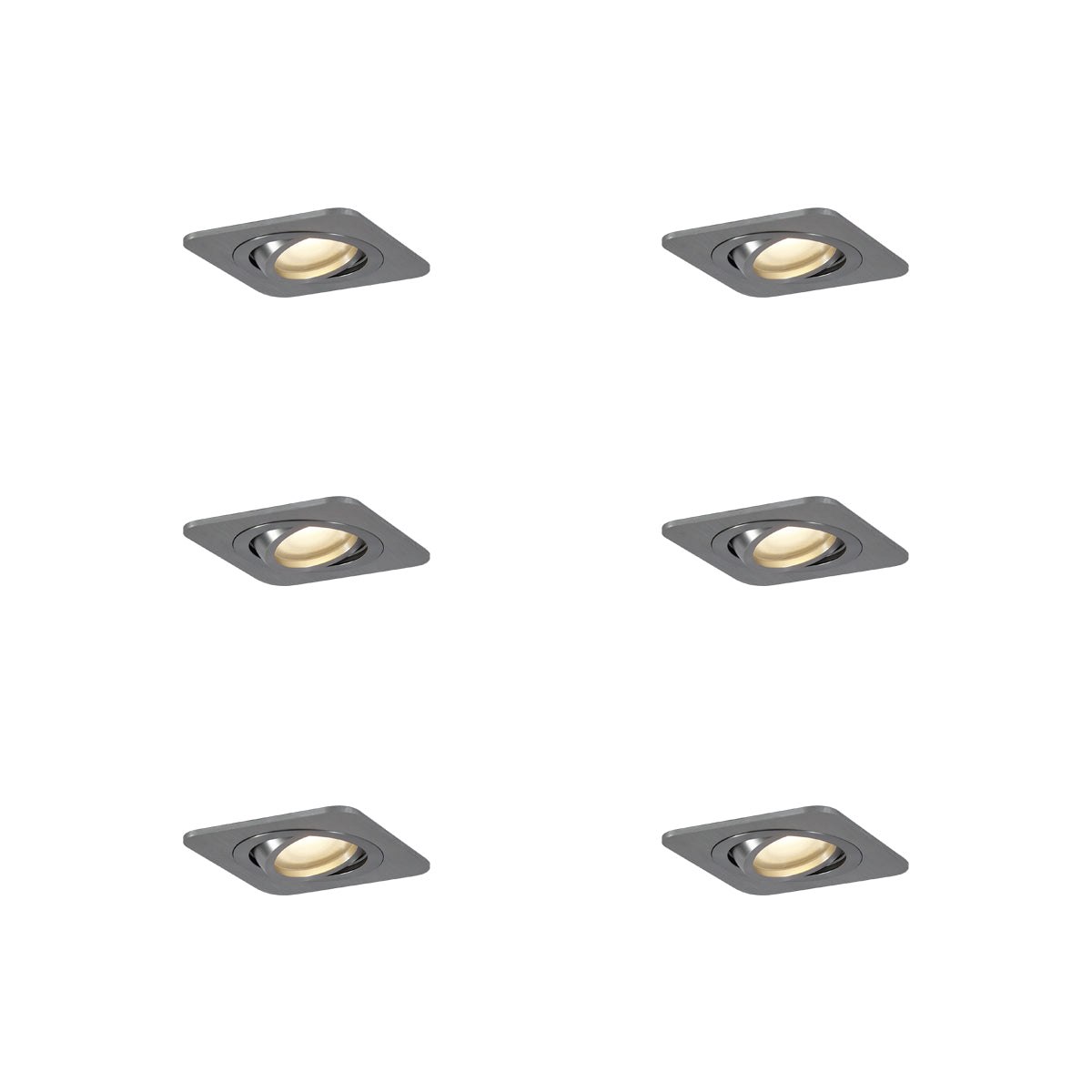 QAZQA Set van 6 afgeronde inbouwspots gunmetal GU10 50mm draai- en