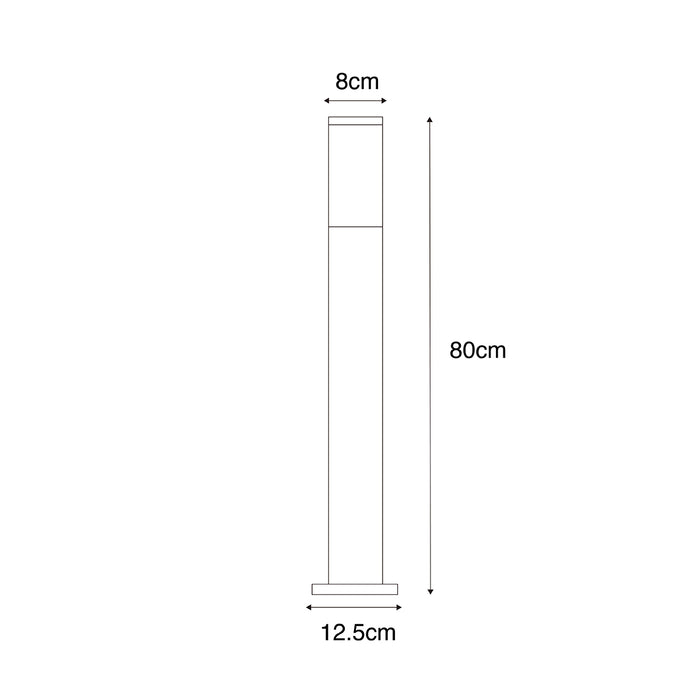 QAZQA Smart buitenlamp paal roestbruin 80 cm incl. Wifi P45 - Malios