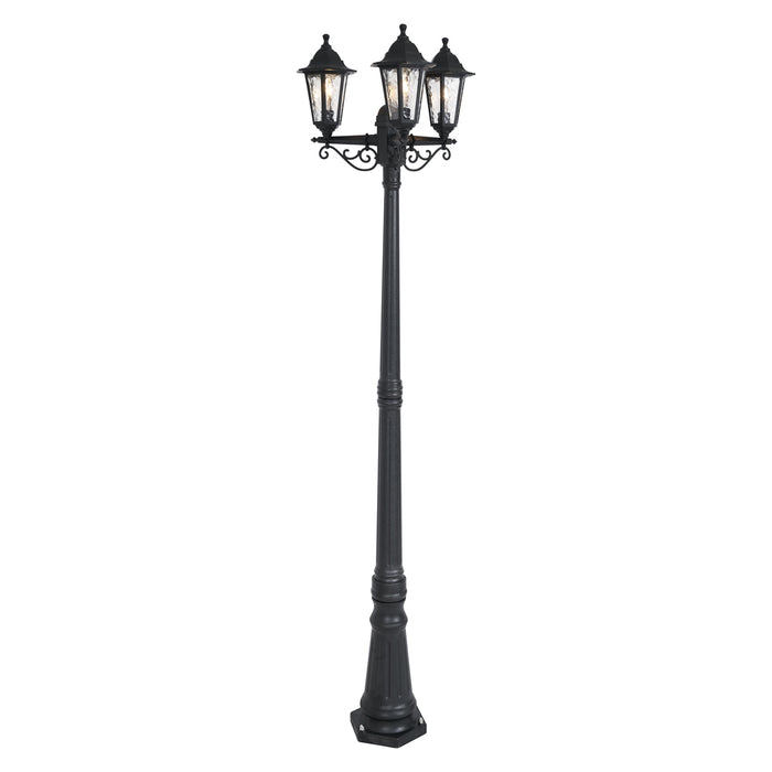 QAZQA Klassieke buitenpaal zwart 217cm IP44 - New Haven Hammered