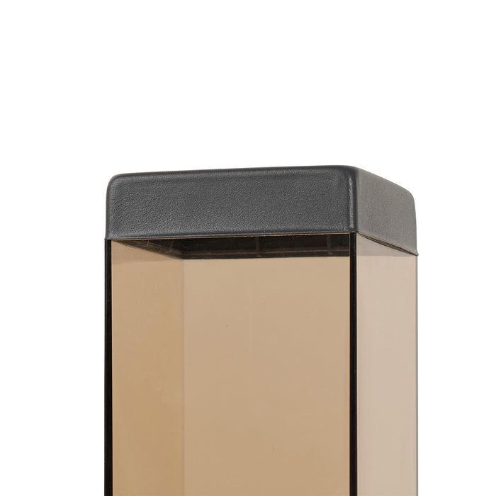 QAZQA Smart buitenlamp paal donkergrijs met smoke 45 cm incl. Wifi
