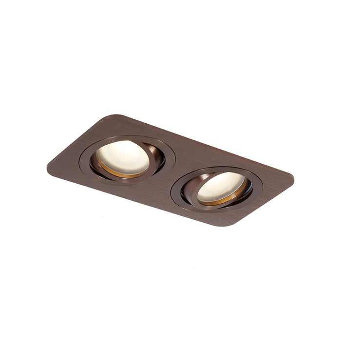 QAZQA Set van 6 afgeronde inbouwspots donkerbrons GU10 50mm draai- en