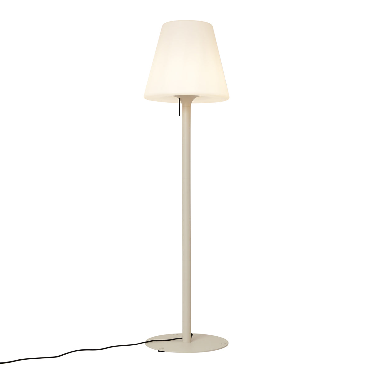 QAZQA Moderne buiten vloerlamp beige met witte kap IP44 - Big