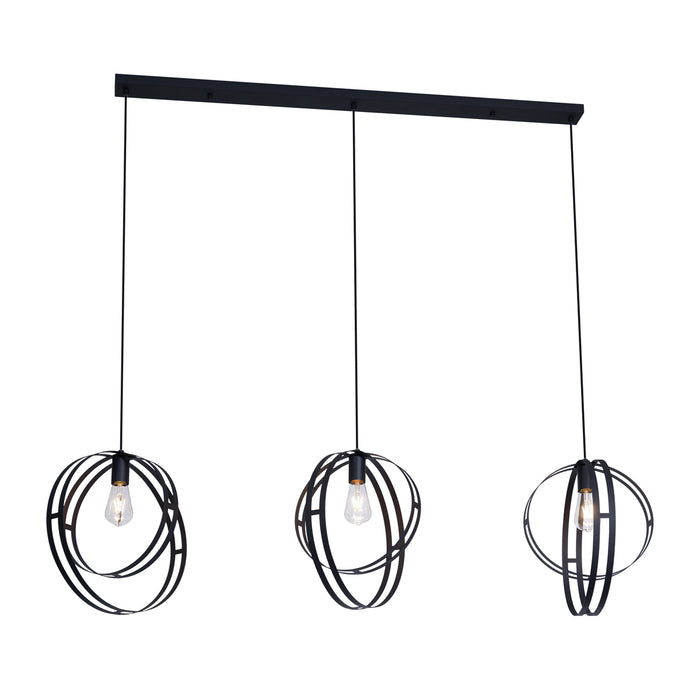 QAZQA Design hanglamp zwart langwerpig 3-lichts - Indu