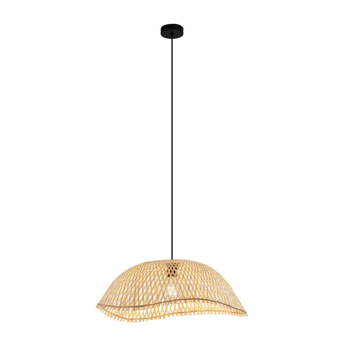 QAZQA Bohemian hanglamp zwart met bamboe - Lily