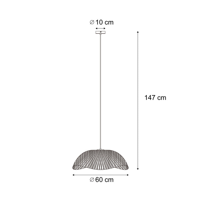 QAZQA Bohemian hanglamp zwart met bamboe - Lily