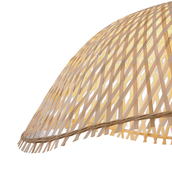 QAZQA Bohemian hanglamp zwart met bamboe - Lily