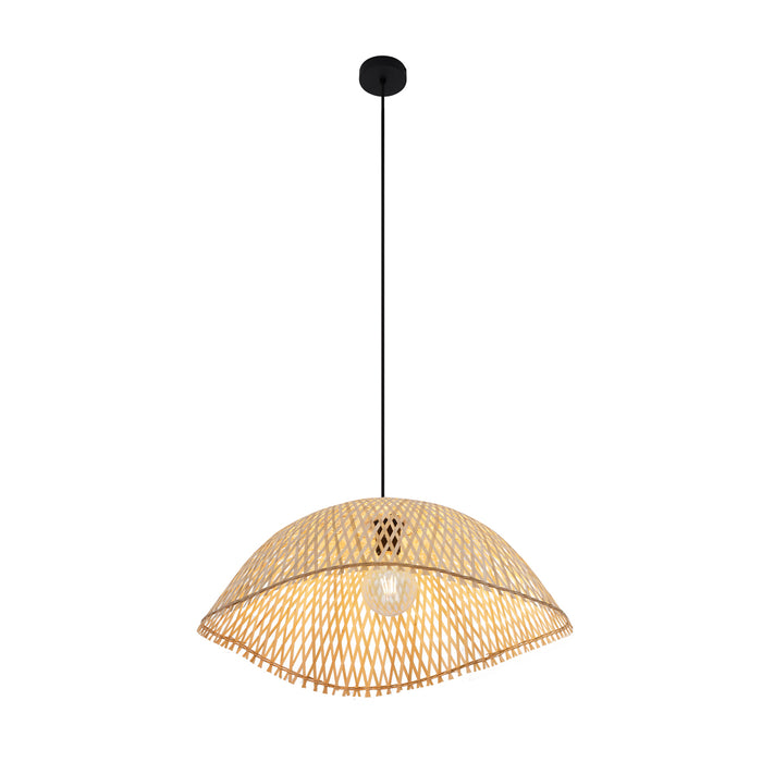 QAZQA Bohemian hanglamp zwart met bamboe - Lily