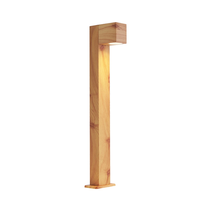 QAZQA Buitenlamp aluminium met hout print met grondpin en kabelmof