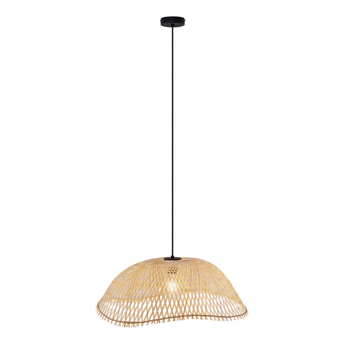 QAZQA Bohemian hanglamp zwart met bamboe - Lily