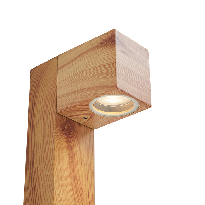 QAZQA Buitenlamp aluminium met hout print met grondpin en kabelmof