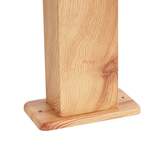 QAZQA Buitenlamp aluminium met hout print met grondpin en kabelmof