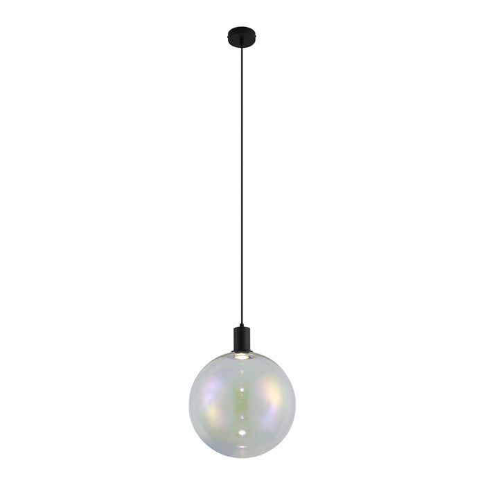QAZQA Design hanglamp zwart met helder glas 35cm - Mallon