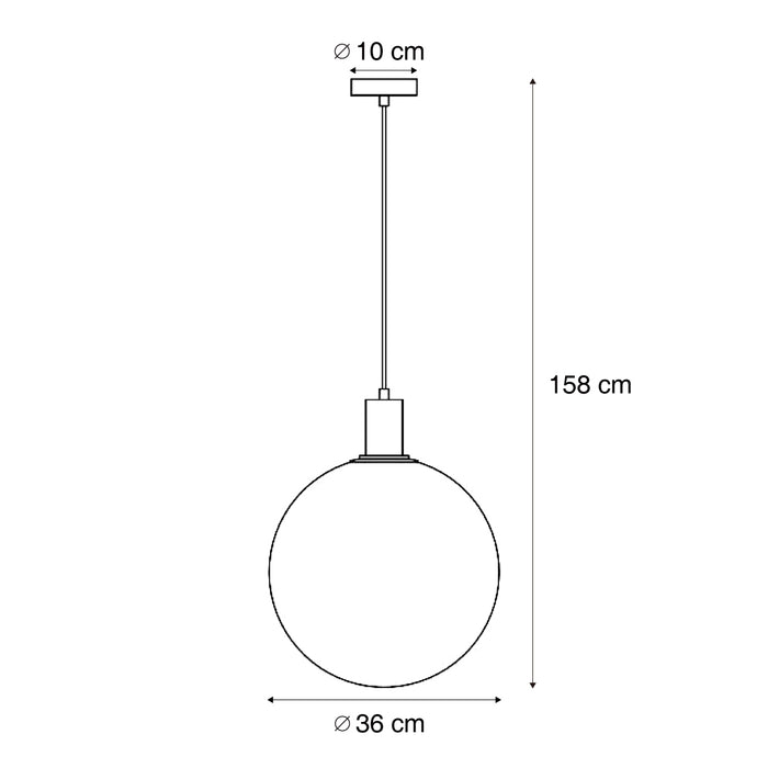 QAZQA Design hanglamp zwart met helder glas 35cm - Mallon
