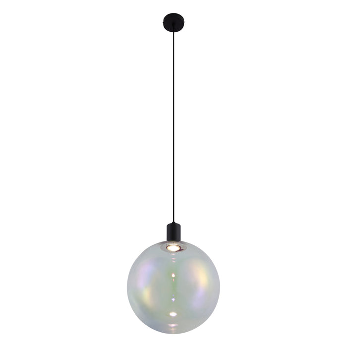 QAZQA Design hanglamp zwart met helder glas 35cm - Mallon