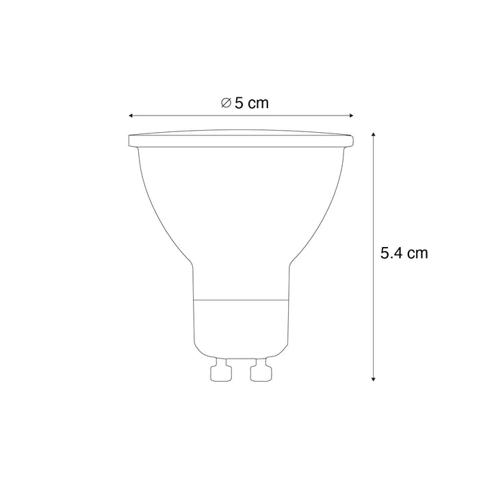 LUEDD Set van 5 GU10 50mm LED lampen helder 4.5W 360 lm 2700K