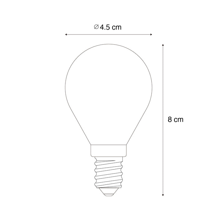 LUEDD Set van 5 E14 dimbare LED lampen P45 helder glas 3W 250 lm