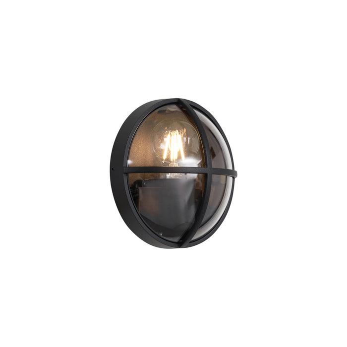 QAZQA Buiten wandlamp zwart rond IP65 - Target
