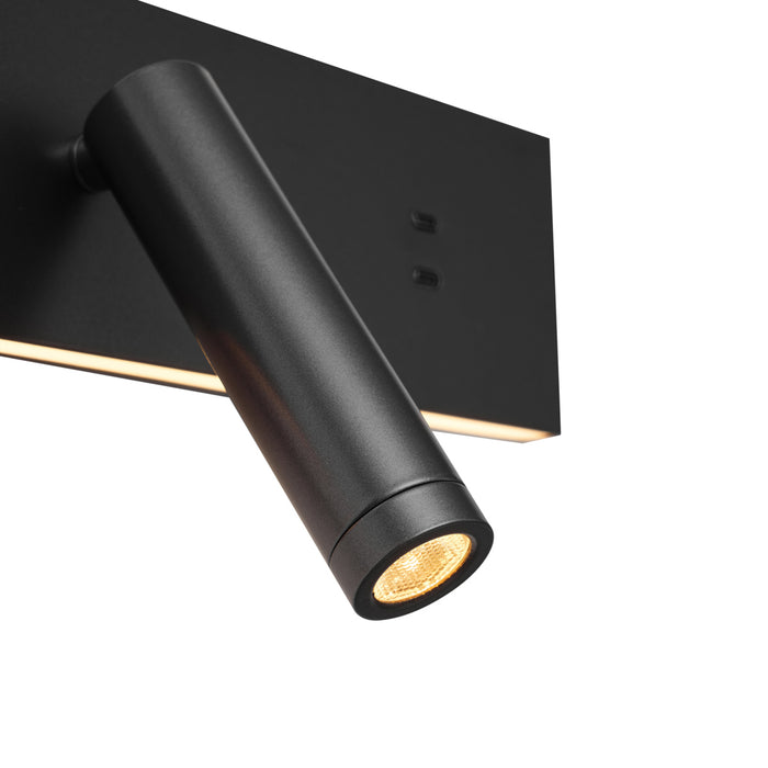 QAZQA Wandlamp zwart verstelbaar met USB-C incl. LED - Modric