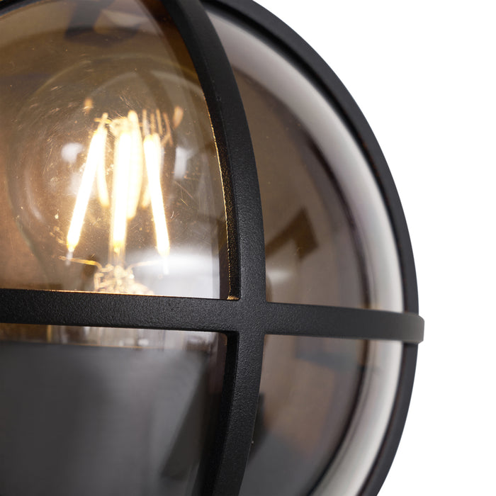 QAZQA Buiten wandlamp zwart rond IP65 - Target