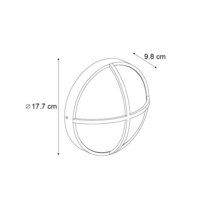 QAZQA Buiten wandlamp zwart rond IP65 - Target