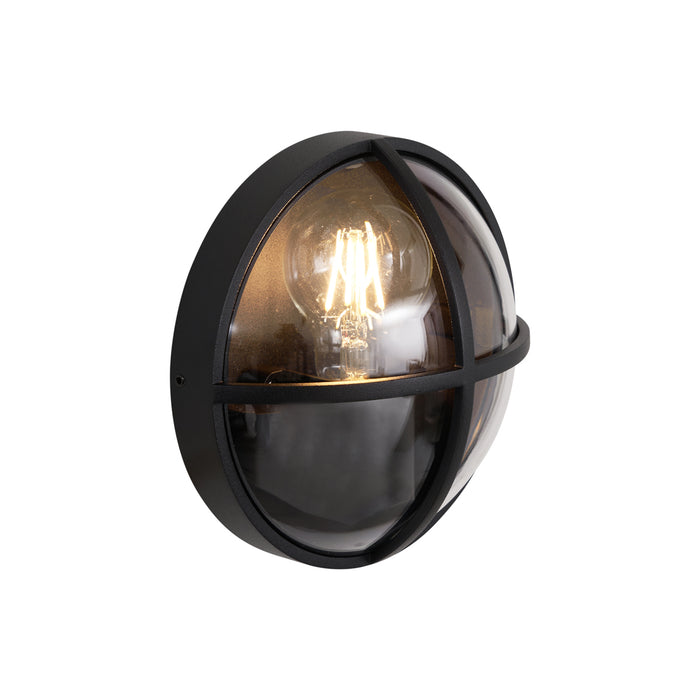 QAZQA Buiten wandlamp zwart rond IP65 - Target
