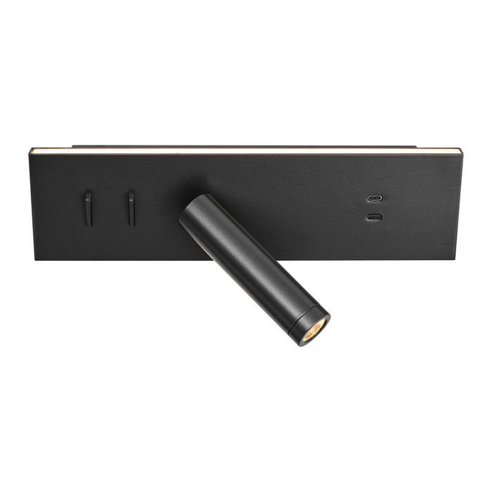 QAZQA Wandlamp zwart verstelbaar met USB-C incl. LED - Modric