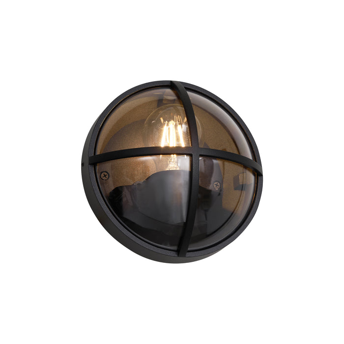 QAZQA Buiten wandlamp zwart rond IP65 - Target