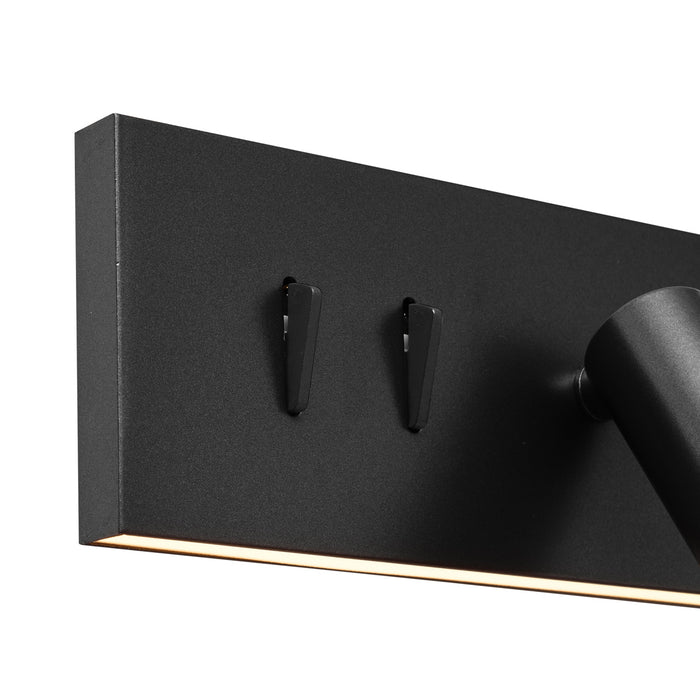 QAZQA Wandlamp zwart verstelbaar met USB-C incl. LED - Modric