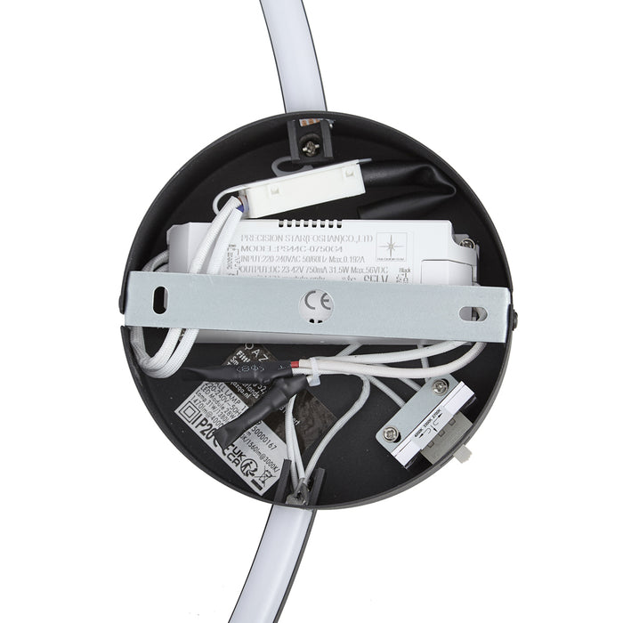 QAZQA Design wandlamp zwart 68cm incl. LED 3-staps dimbaar - Anello