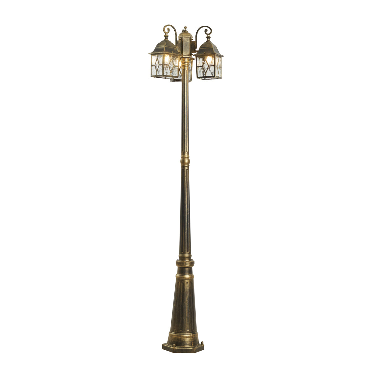 QAZQA Klassieke buiten lantaarn antiek goud met helder glas 198cm