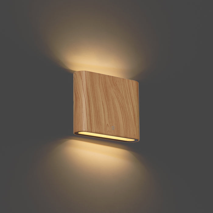 QAZQA Scandinavische buiten wandlamp hout print 11,5cm incl. LED IP65