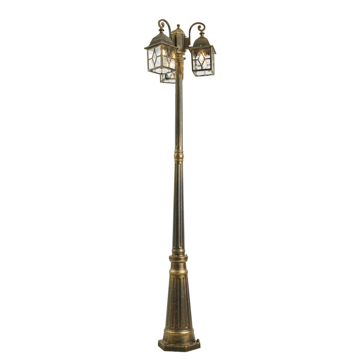 QAZQA Klassieke buiten lantaarn antiek goud met helder glas 198cm