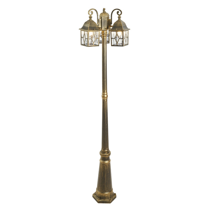 QAZQA Klassieke buiten lantaarn antiek goud met helder glas 198cm