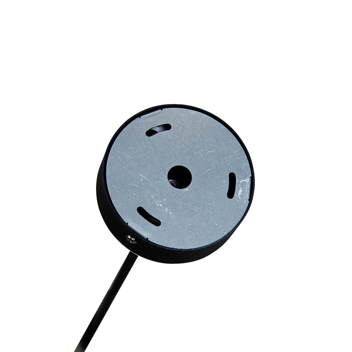 QAZQA Hanglamp zwart met dubbele velours lampenkap blad dessin en