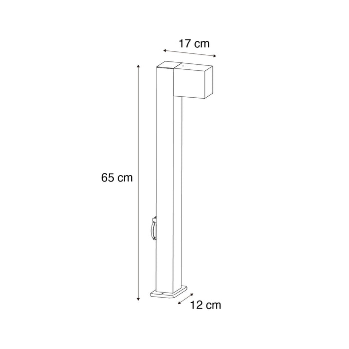 QAZQA Buitenlamp zwart met grondpin en kabelmof 65cm incl.