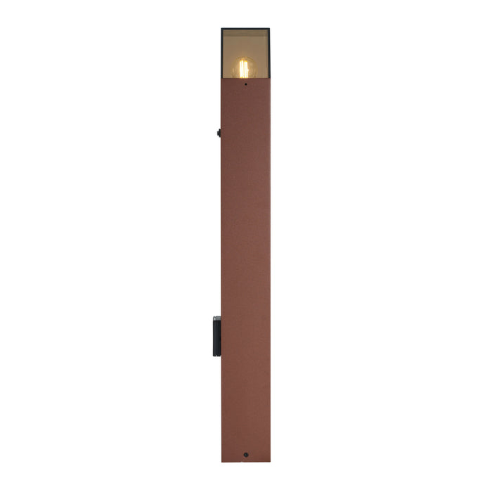 QAZQA Industrieel buiten paaltje roestbruin met smoke glas 70cm met