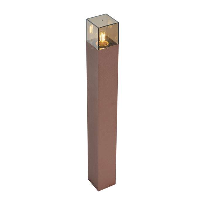 QAZQA Industrieel buiten paaltje roestbruin met smoke glas 70cm met