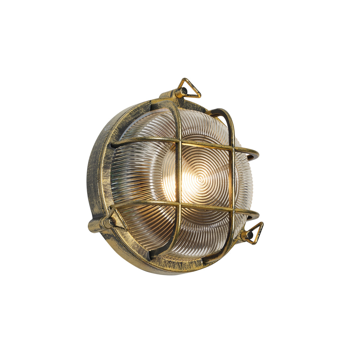 QAZQA Buiten wand- en plafondlamp antiek goud rond IP44 - Noutica