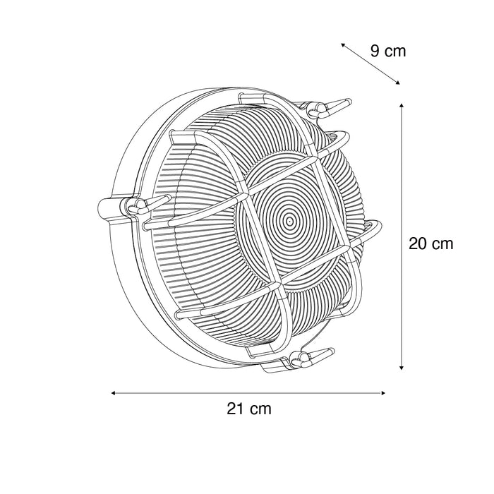 QAZQA Buiten wand- en plafondlamp antiek goud rond IP44 - Noutica