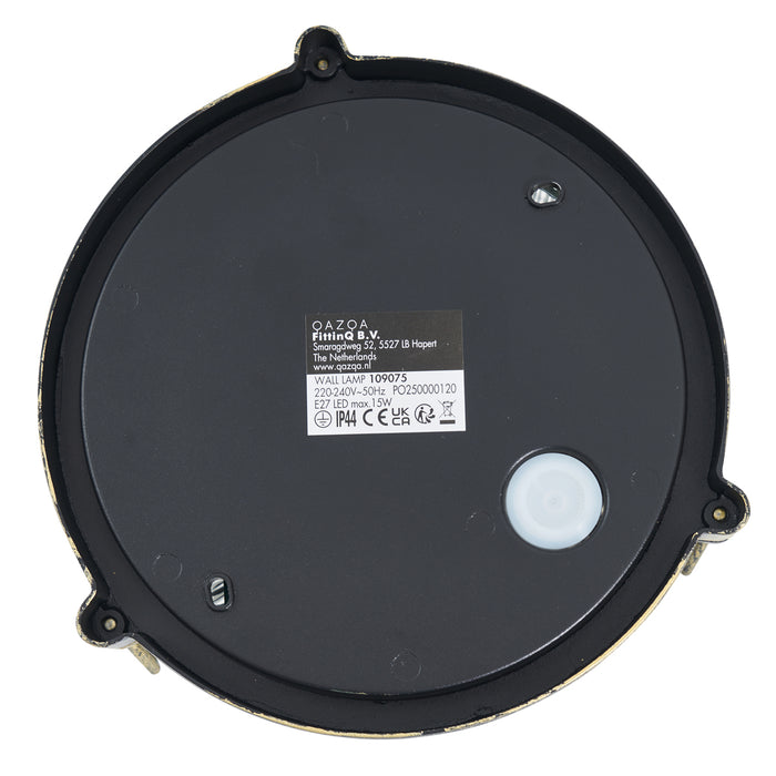 QAZQA Buiten wand- en plafondlamp antiek goud rond IP44 - Noutica
