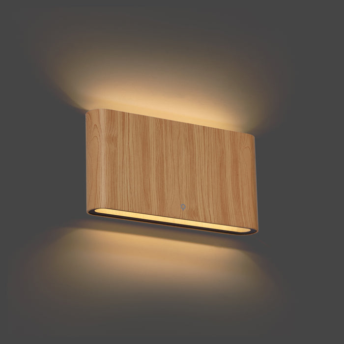 QAZQA Scandinavische buiten wandlamp hout print 17,5cm incl. LED IP65
