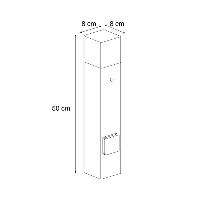 QAZQA Industrieel buiten paaltje roestbruin met smoke glas 50cm met