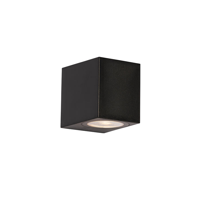 QAZQA Smart buiten wandlamp zwart IP65 incl. Wifi GU10 50mm - Baleno