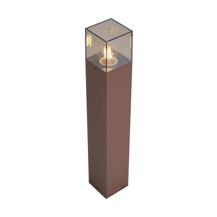 QAZQA Industrieel buiten paaltje roestbruin met smoke glas 50cm met