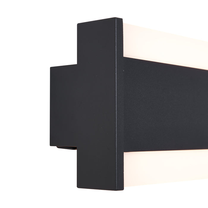 QAZQA Moderne wandlamp zwart 30cm incl. LED CCT IP54 - Vanya